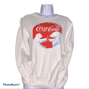 Coca Cola Y2K Polar Bear Sweatshirt White cute retro Unisex S Men M Women